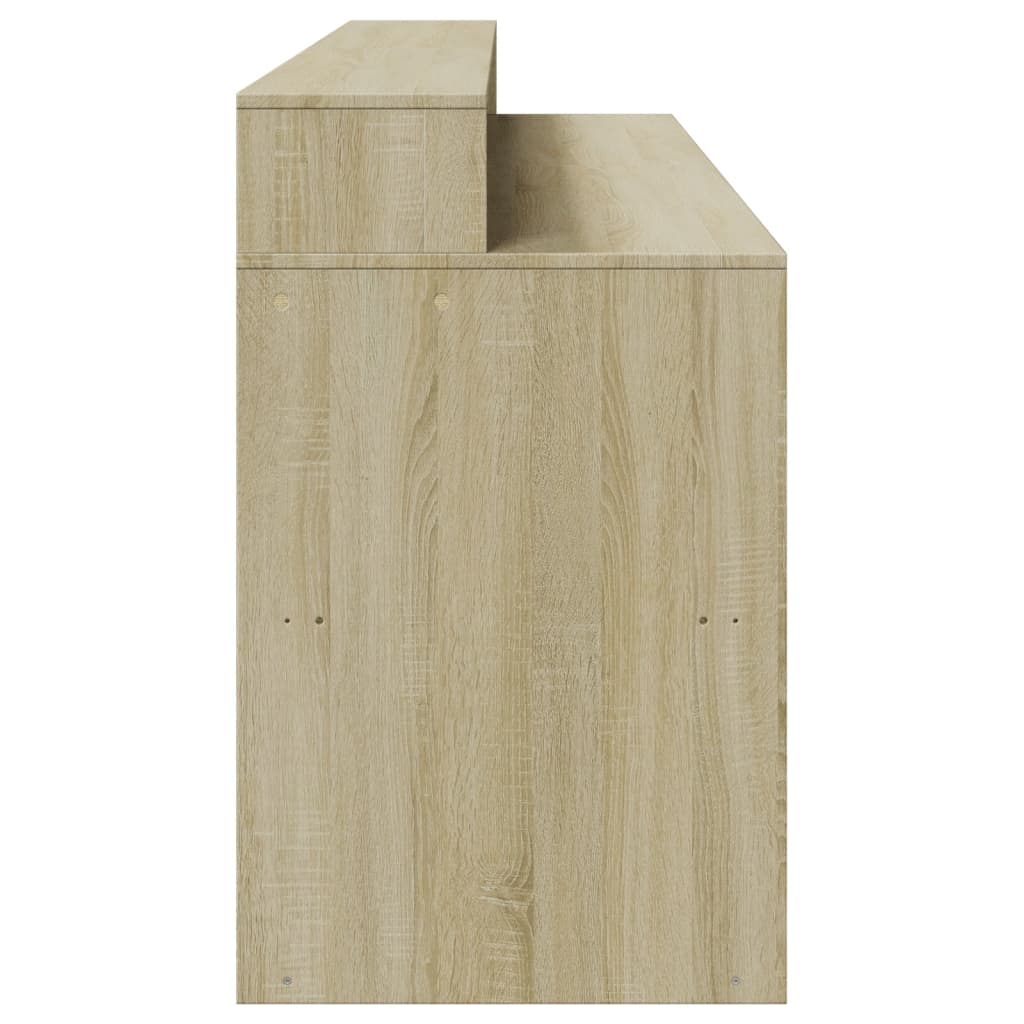 LED Desk Sonoma Oak 200x55x91 cm Engineered Wood