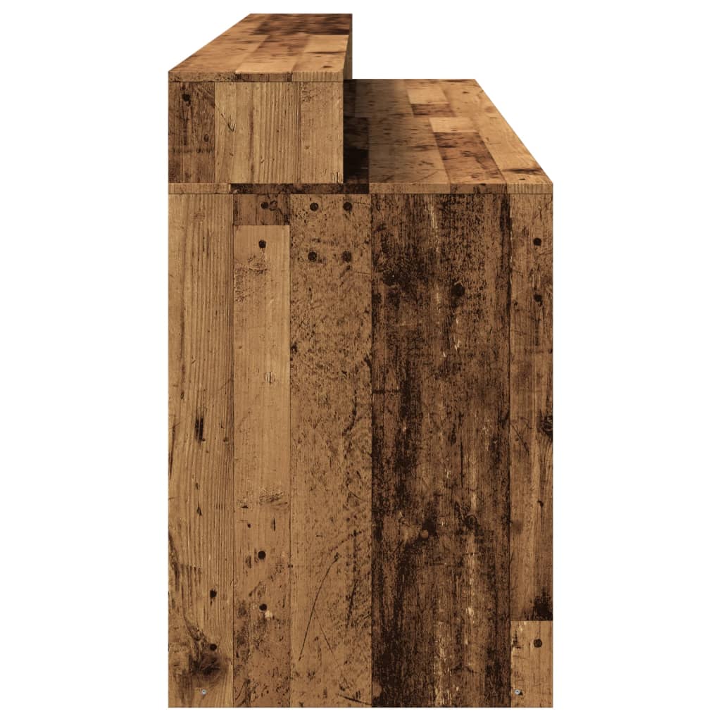 LED Desk Reclaimed Wood Look 200x55x91 cm Engineered Wood