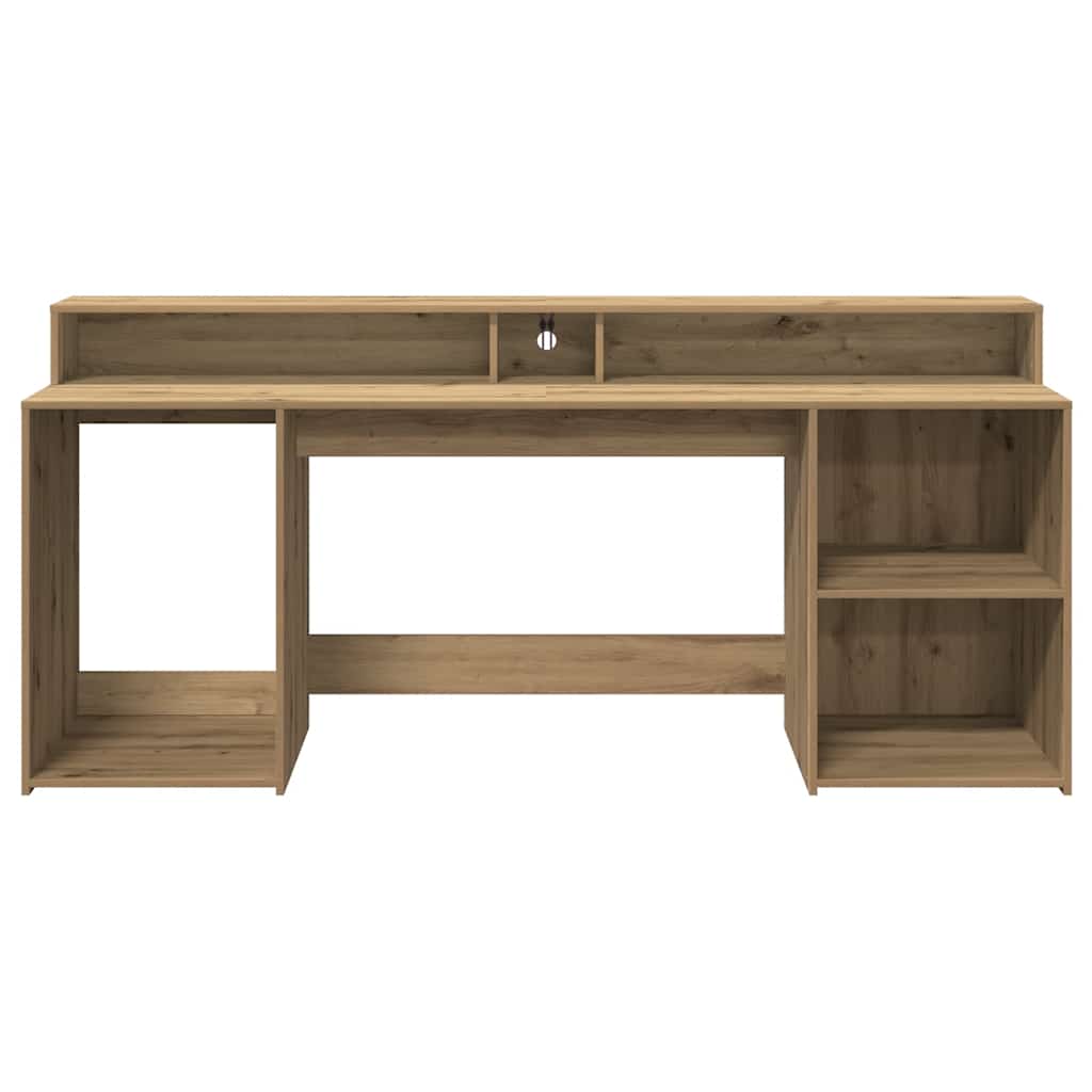 LED Desk Artisan Oak 200x55x91 Engineered Wood
