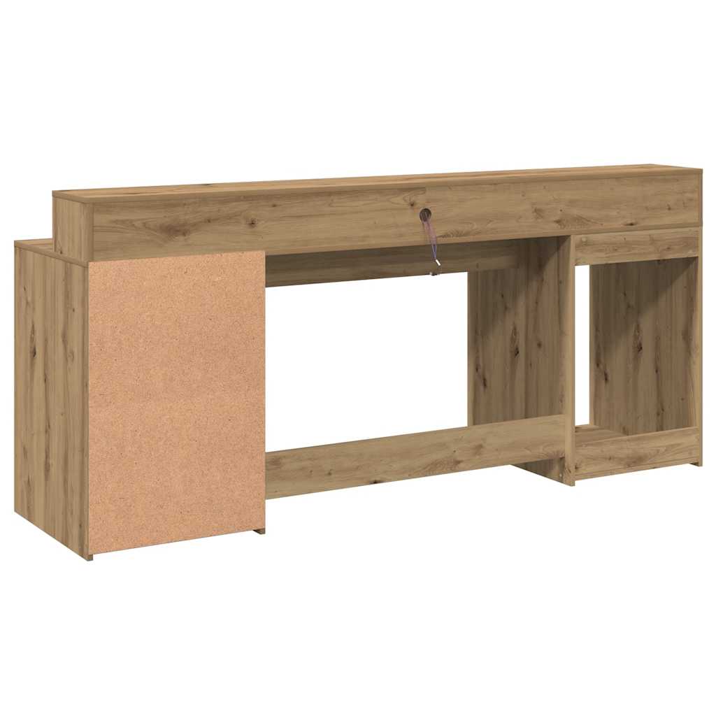 LED Desk Artisan Oak 200x55x91 Engineered Wood