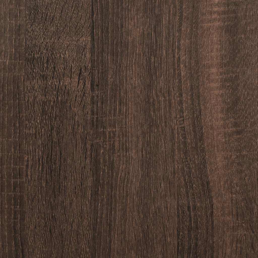 LED Desk Brown Oak Effect 130x130x91 Wood Material