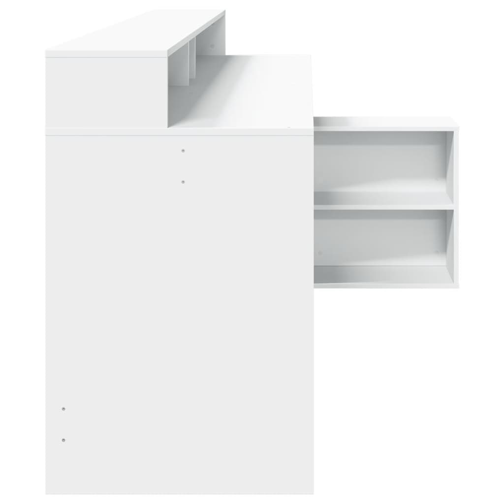 LED Desk White 200x104x91 cm Engineered Wood