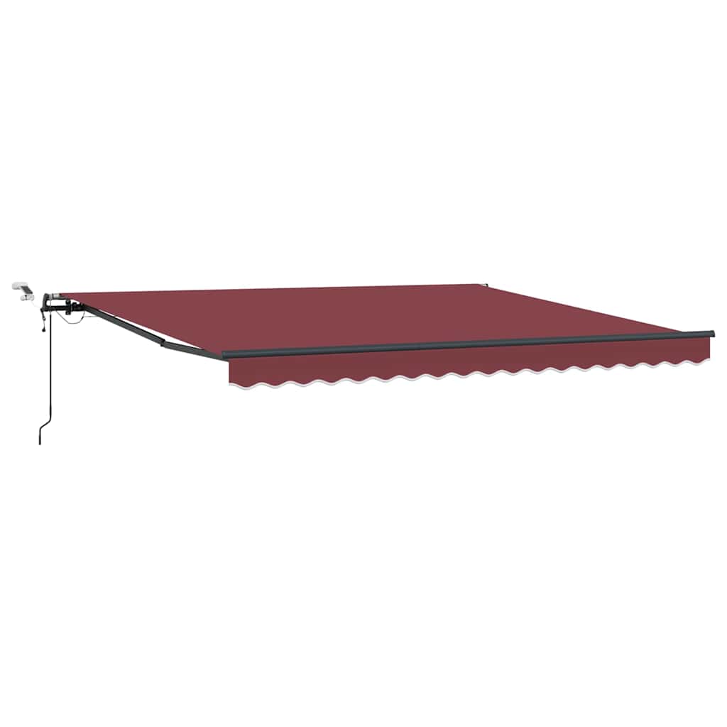 Markise Automatisch mit LEDs Weinrot 400x300 cm