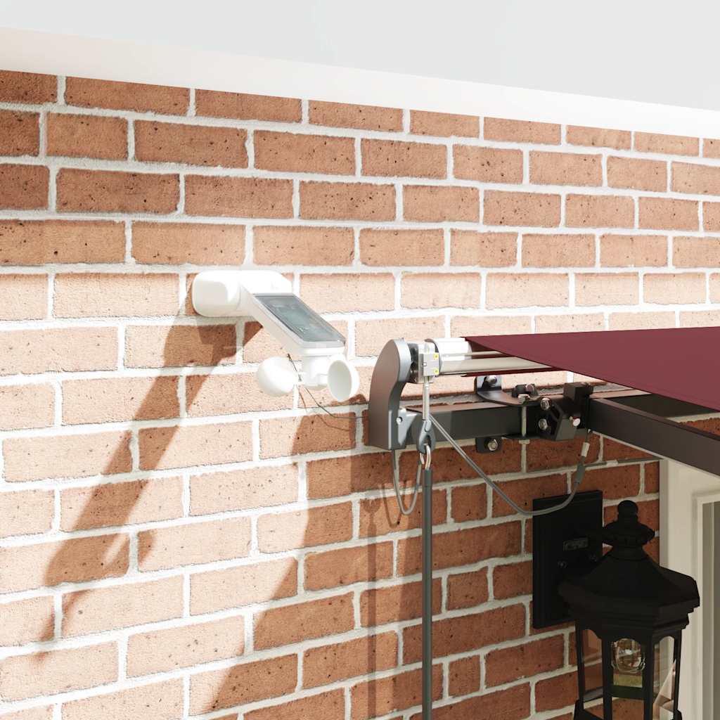 Markise Automatisch mit LEDs Weinrot 400x300 cm