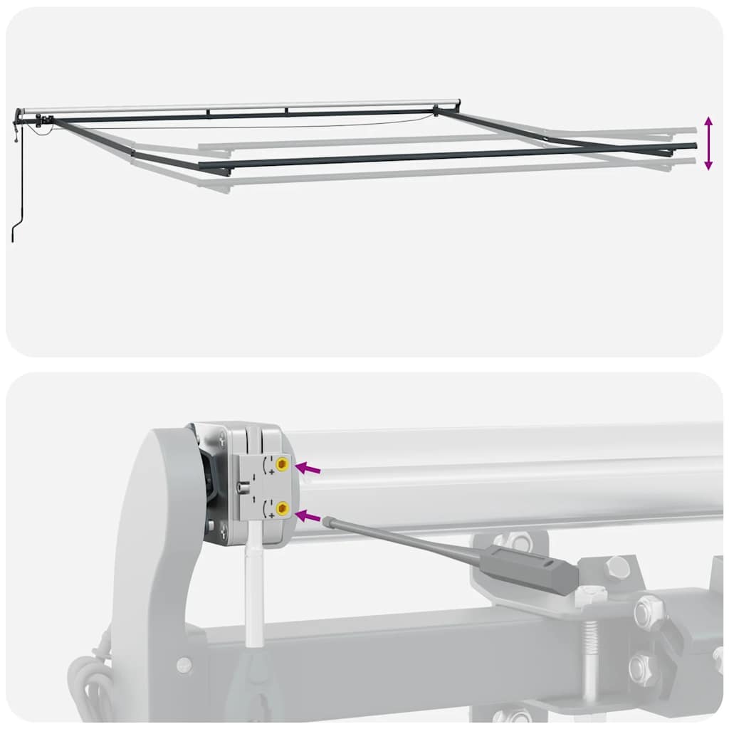 Markise Automatisch mit LEDs Weinrot 400x300 cm