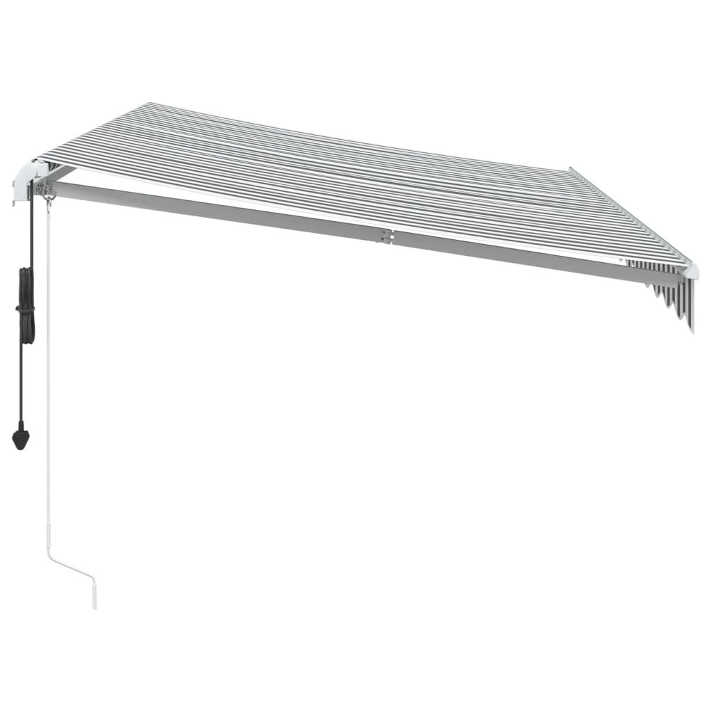 Markise Automatisch Anthrazit & Weiß 350x250 cm