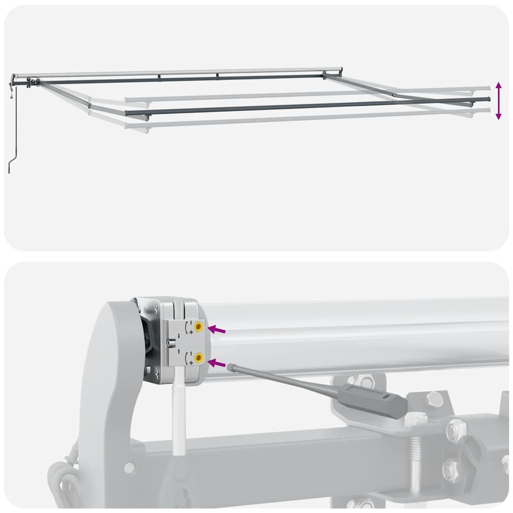 Markise Automatisch Anthrazit und Weiß 450x300 cm