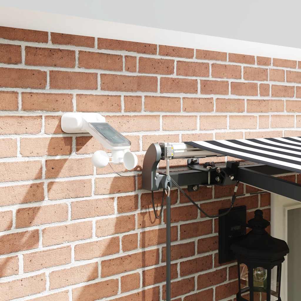 Markise Automatisch mit LEDs Anthrazit & Weiß 500x300 cm