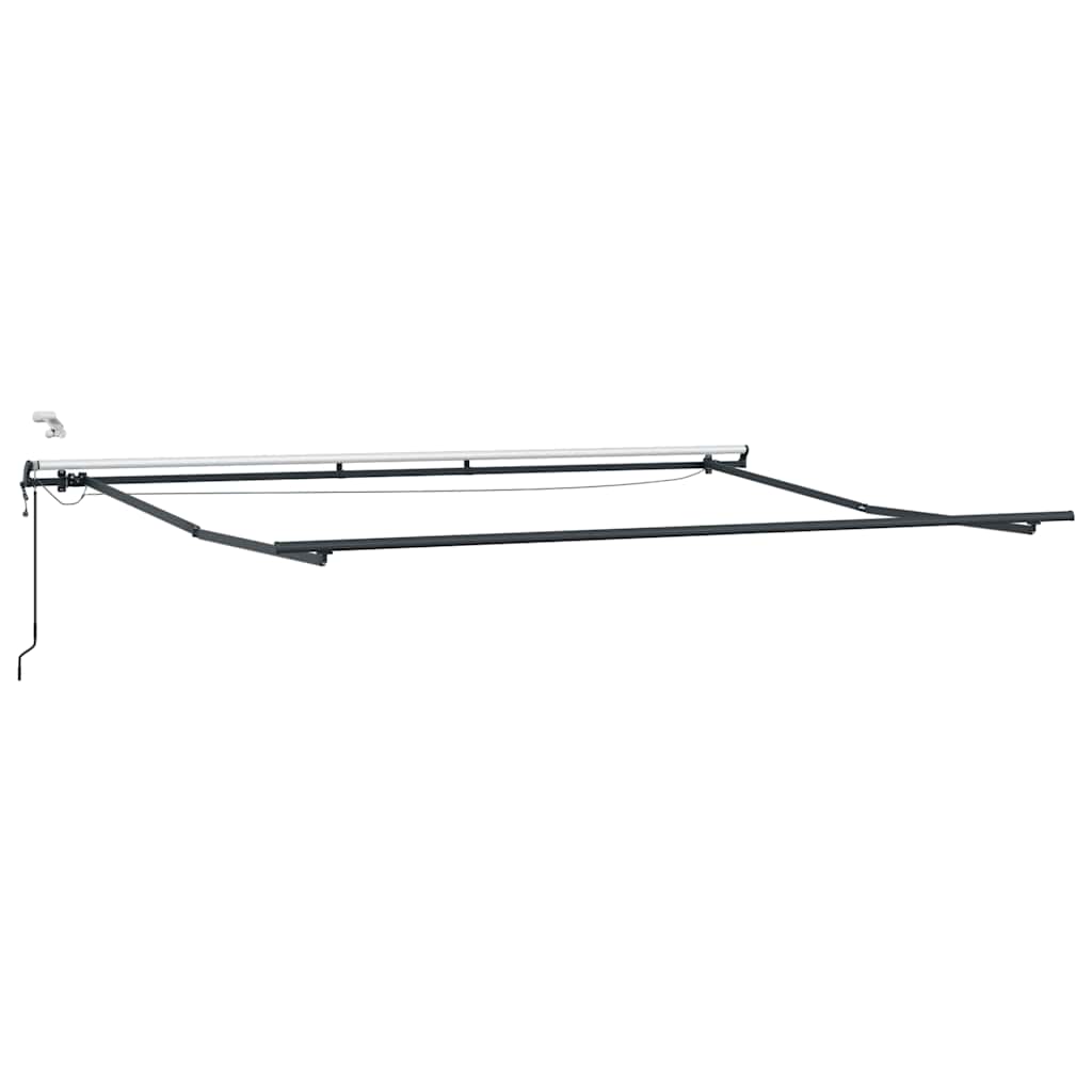 Markise Automatisch mit LEDs Anthrazit & Weiß 500x300 cm