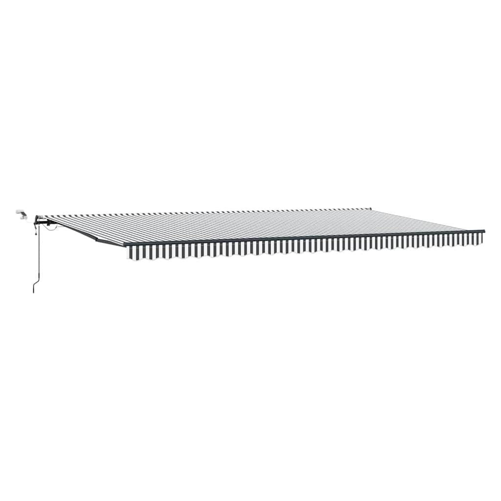 Markise Automatisch mit LEDs Anthrazit & Weiß 600x300 cm