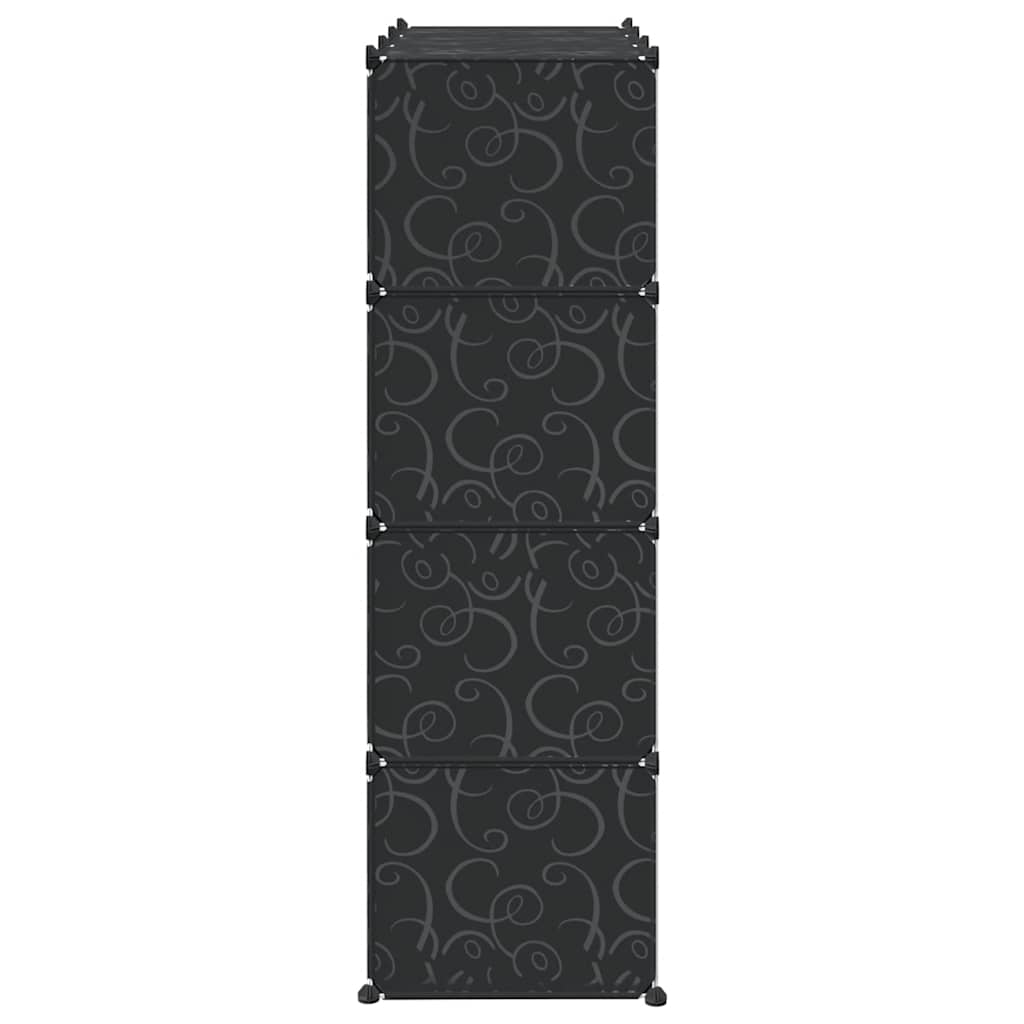 Shelf system with 12 cubes and hanging rails PP