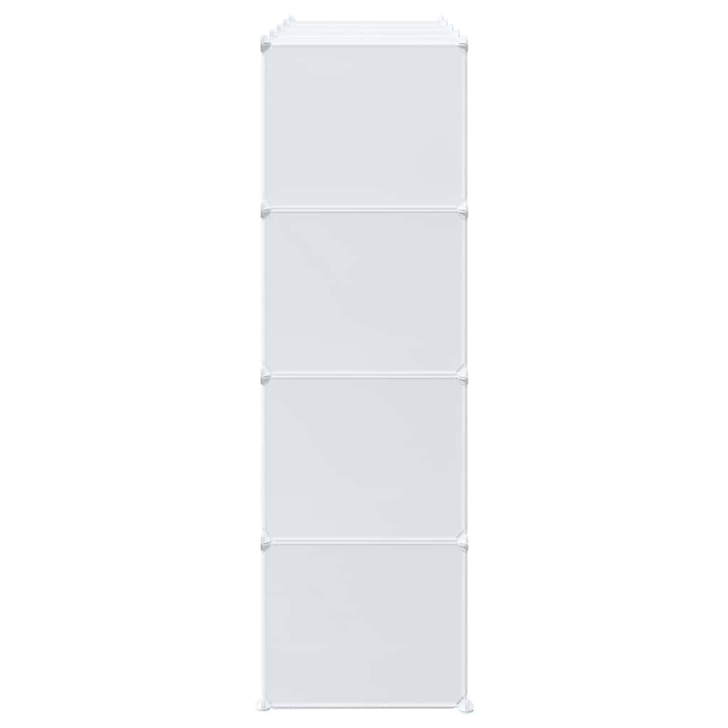 Shelf system with 16 cubes and hanging rods PP