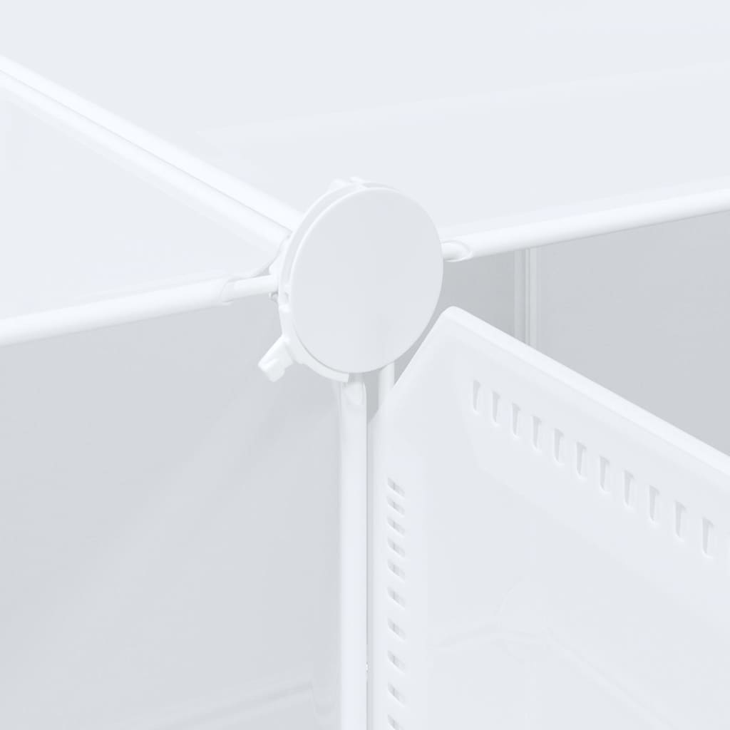 Shelf system with 16 cubes and hanging rods PP