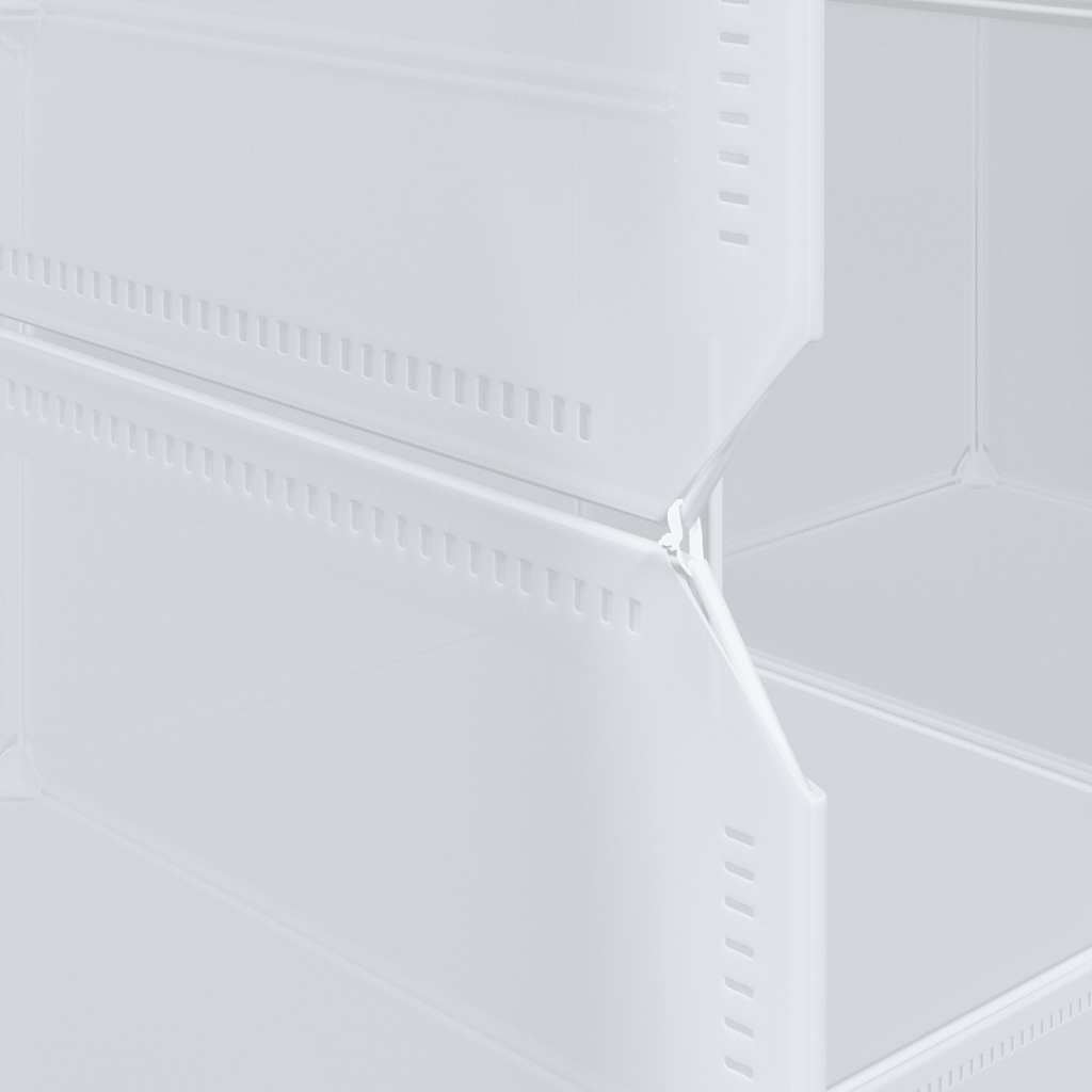 Shelf system with 16 cubes and hanging rods PP