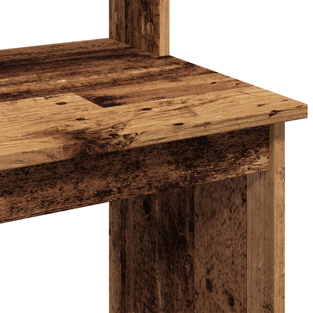 Desk with Shelf, Reclaimed Wood Look, 102x45x148cm, Wood Material