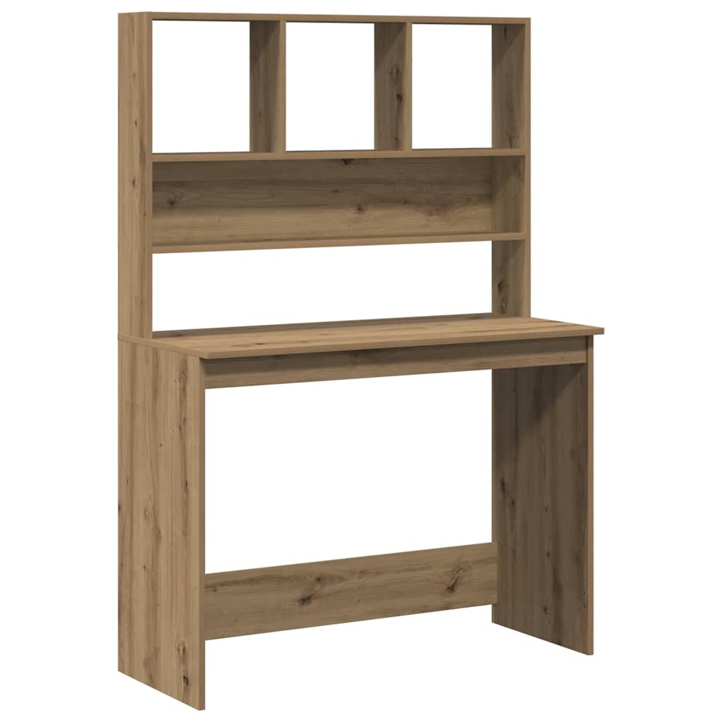 Desk with Shelf Artisan Oak 102x45x148cm Wood-based Material