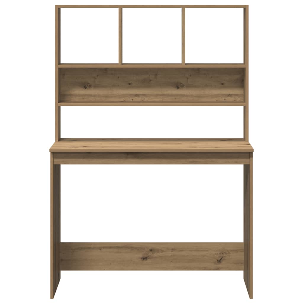 Desk with Shelf Artisan Oak 102x45x148cm Wood-based Material