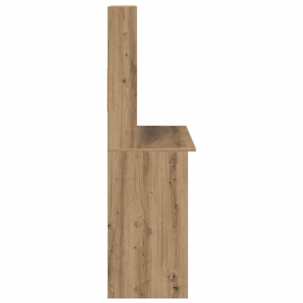 Desk with Shelf Artisan Oak 102x45x148cm Wood-based Material
