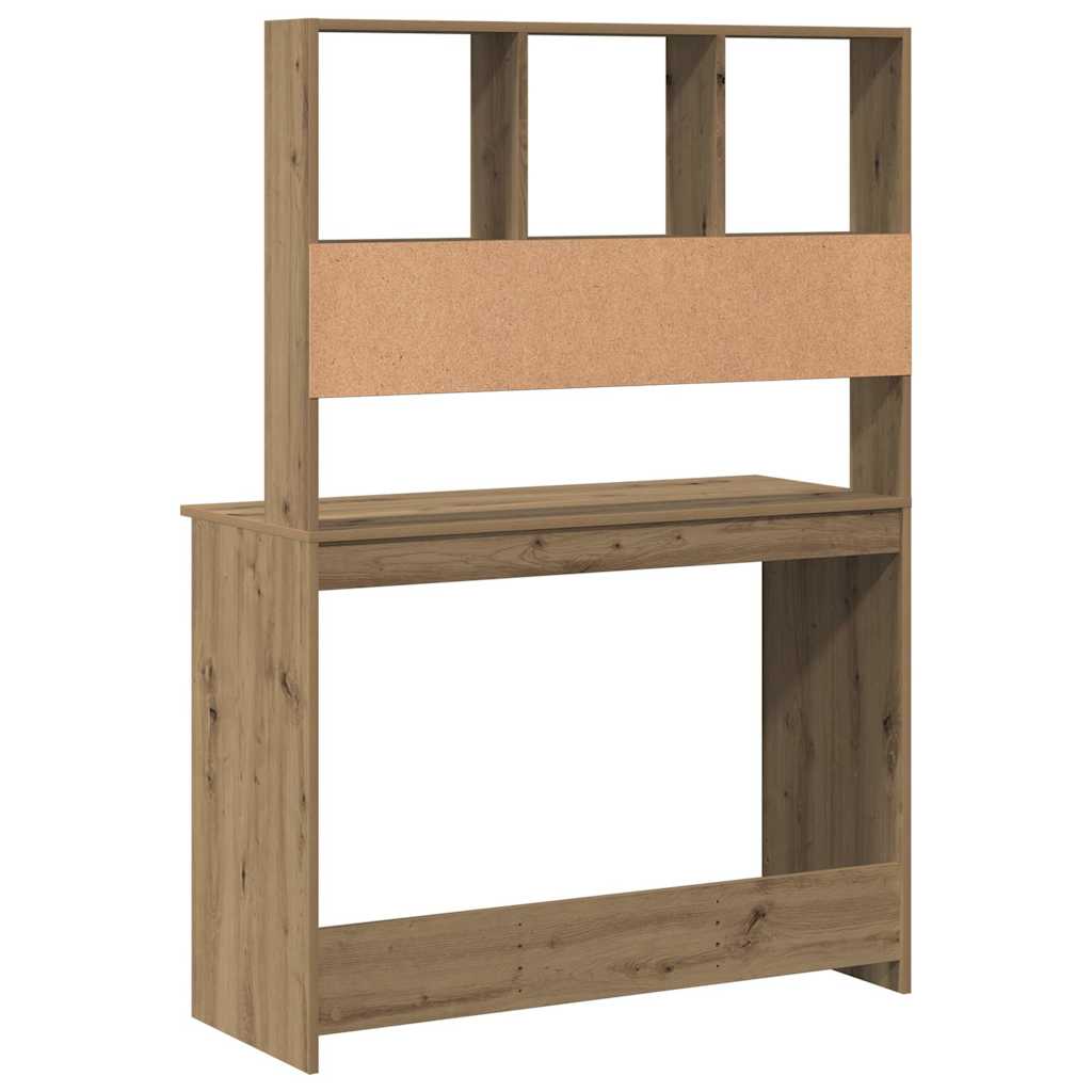 Desk with Shelf Artisan Oak 102x45x148cm Wood-based Material