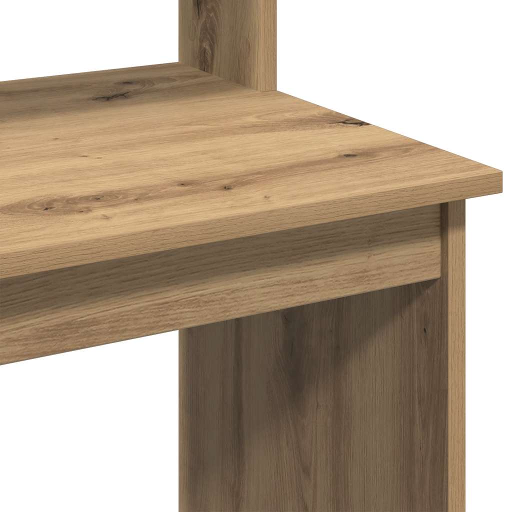 Desk with Shelf Artisan Oak 102x45x148cm Wood-based Material