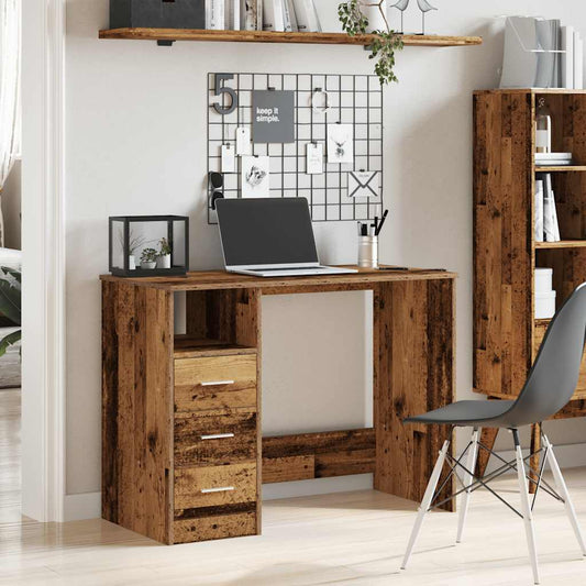Bureau aspect vieux bois 102x50x76 cm Matériau à base de bois