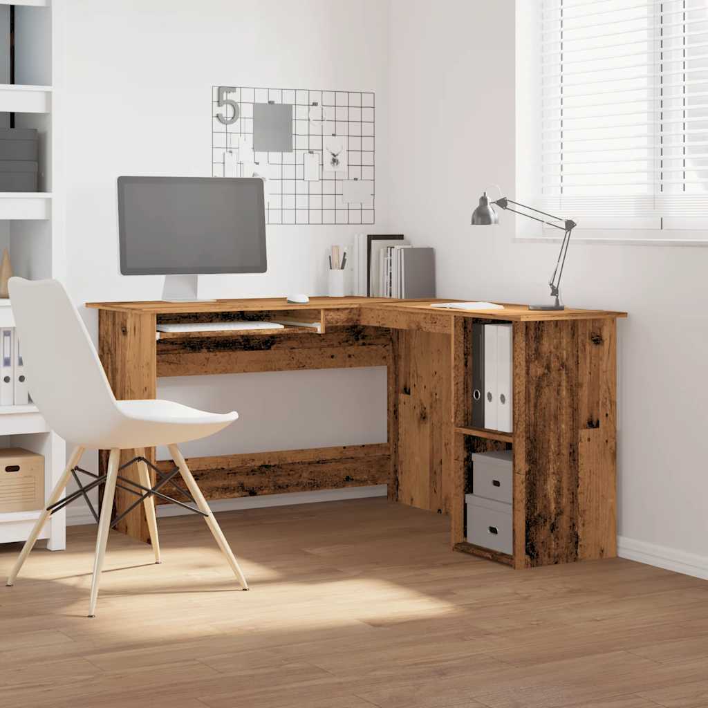 Corner Desk Reclaimed Wood Look 120x140x75 cm Engineered Wood