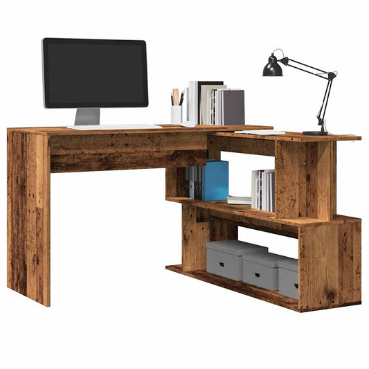 Bureau d'angle effet vieux bois 200,5x50x76 cm Matériau à base de bois