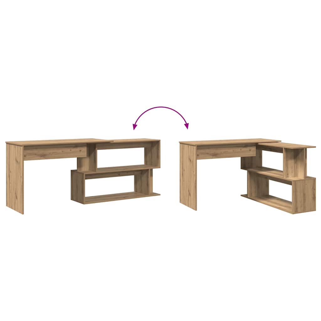 Eckschreibtisch Artisan-Eiche 200,5x50x76 cm Holzwerkstoff