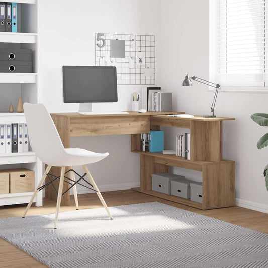 Bureau d'angle chêne artisan 200,5x50x76 cm bois d'ingénierie