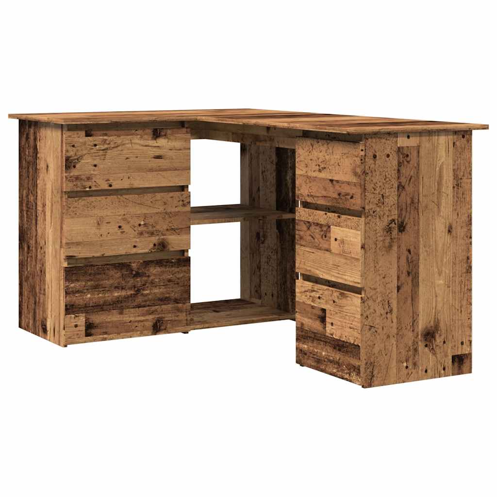 Corner Desk Reclaimed Wood Look 145x100x76 cm Engineered Wood