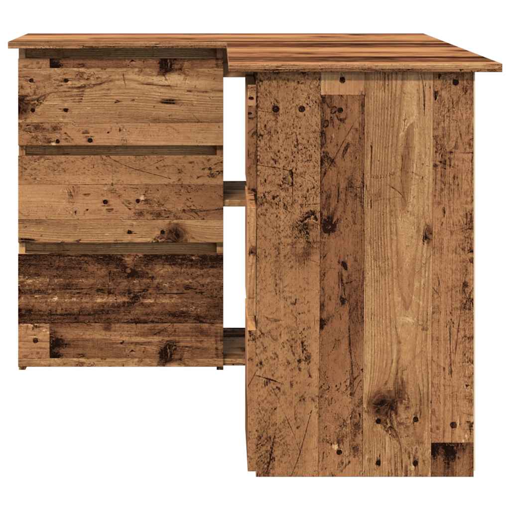 Corner Desk Reclaimed Wood Look 145x100x76 cm Engineered Wood