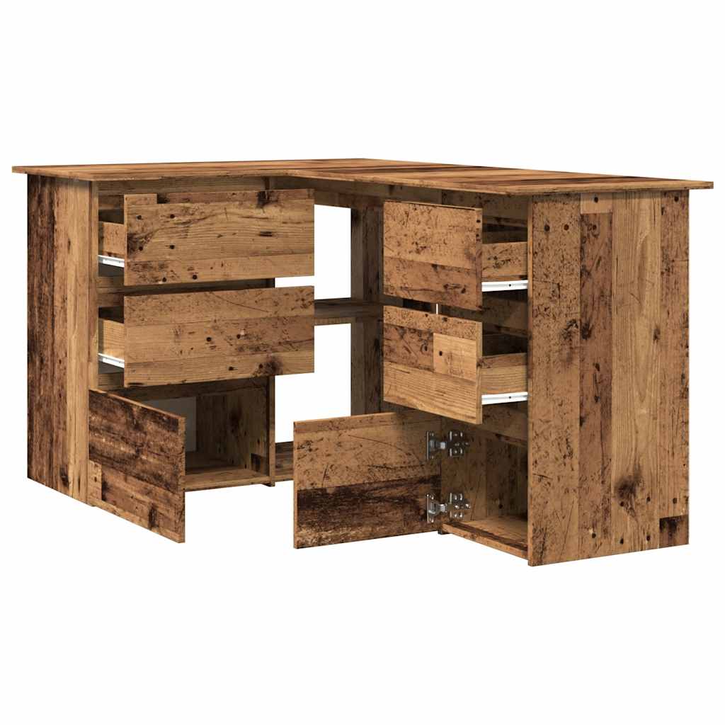 Corner Desk Reclaimed Wood Look 145x100x76 cm Engineered Wood