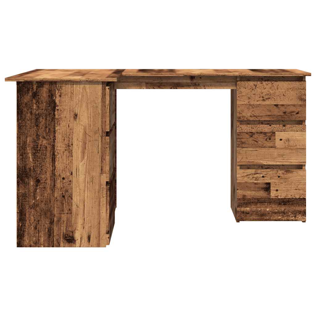 Corner Desk Reclaimed Wood Look 145x100x76 cm Engineered Wood