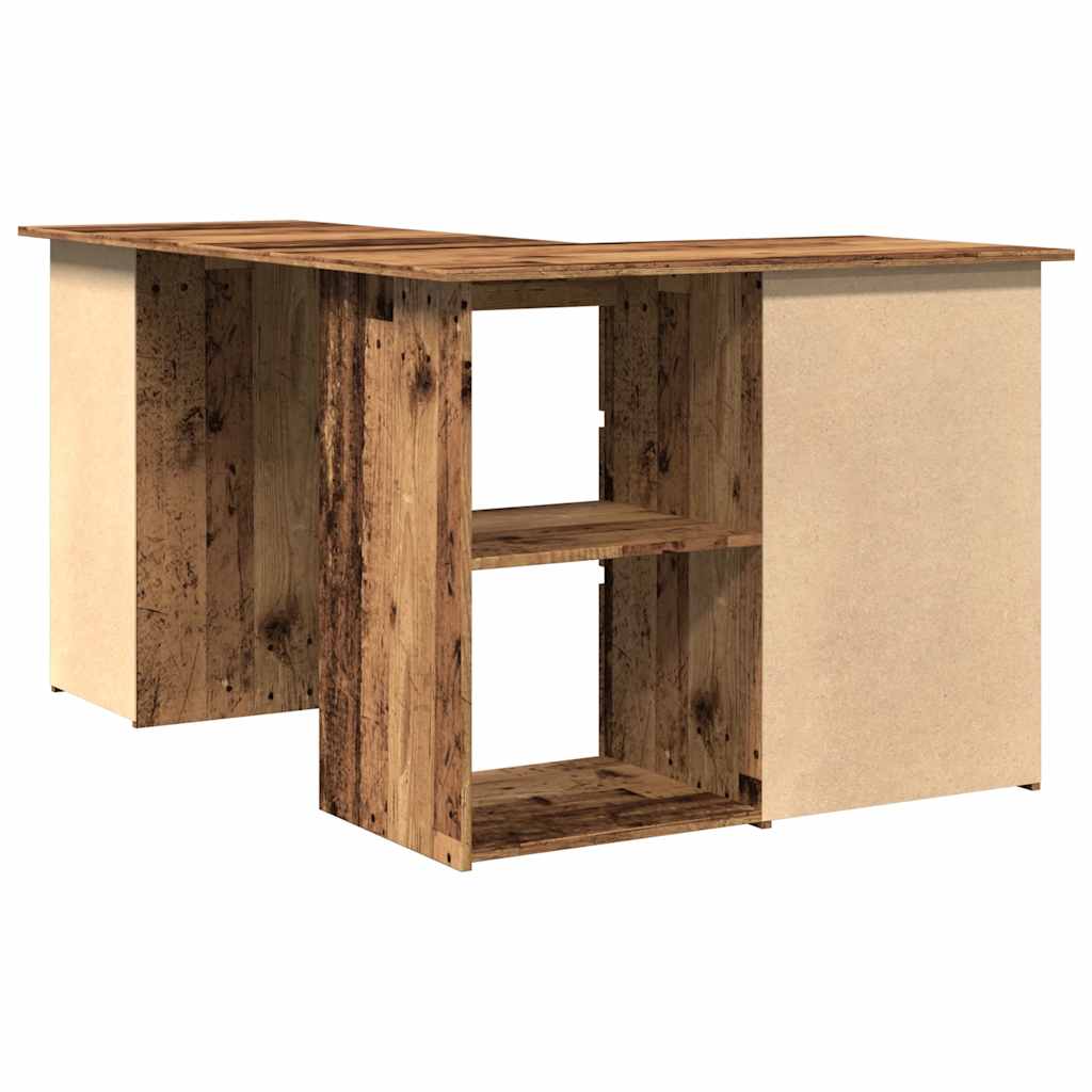 Corner Desk Reclaimed Wood Look 145x100x76 cm Engineered Wood