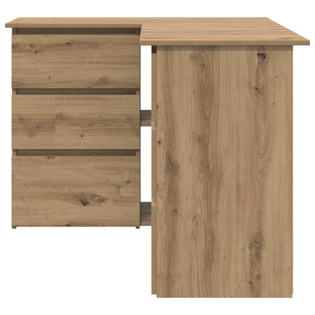Bureau d'angle chêne Artisan 145x100x76 cm panneau de particules