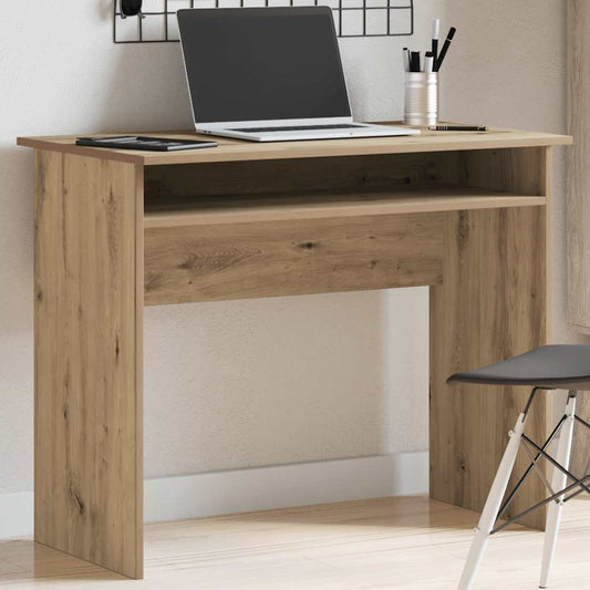 Bureau en bois d'ingénierie chêne Artisan 90x50x74 cm