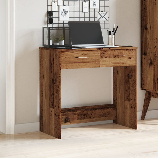 Bureau aspect vieux bois 80x40x75 cm Matériau à base de bois