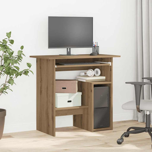 Bureau chêne artisan 80x45x74 cm bois d'ingénierie