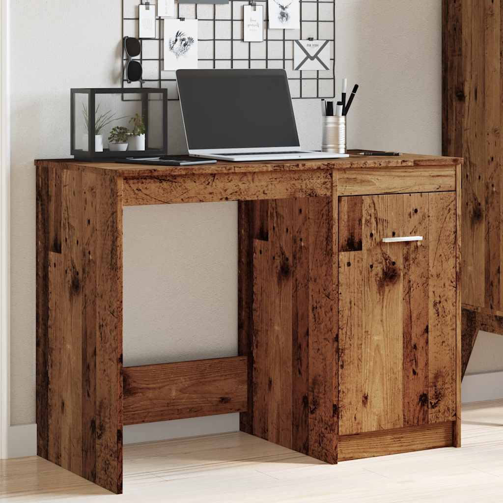 Desk, reclaimed wood look, 100x50x76 cm, engineered wood