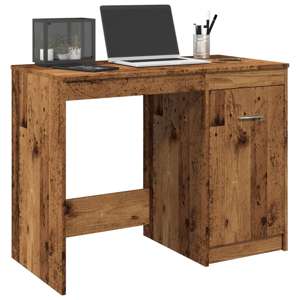 Desk, reclaimed wood look, 100x50x76 cm, engineered wood