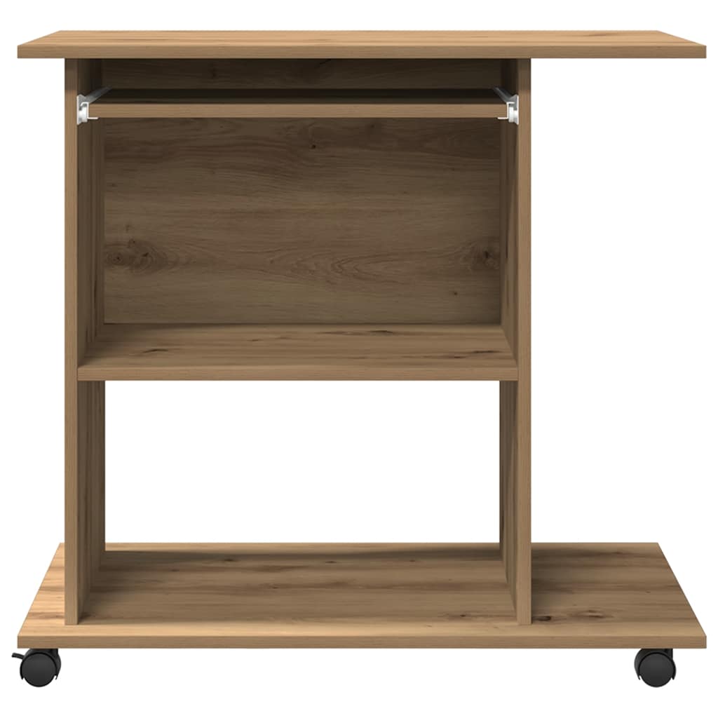 Bureau chêne artisan 80x50x75 cm bois d'ingénierie