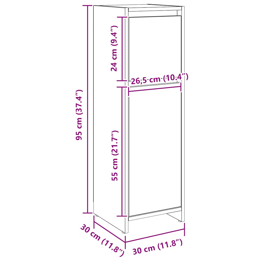 Badschrank Artisan-Eiche 30x30x95 cm Holzwerkstoff