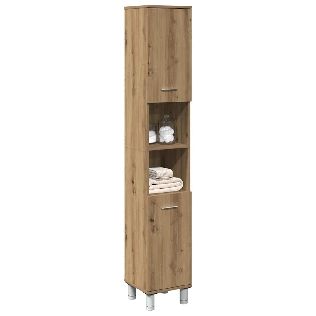 Badschrank Artisan-Eiche 30x30x179 cm Holzwerkstoff