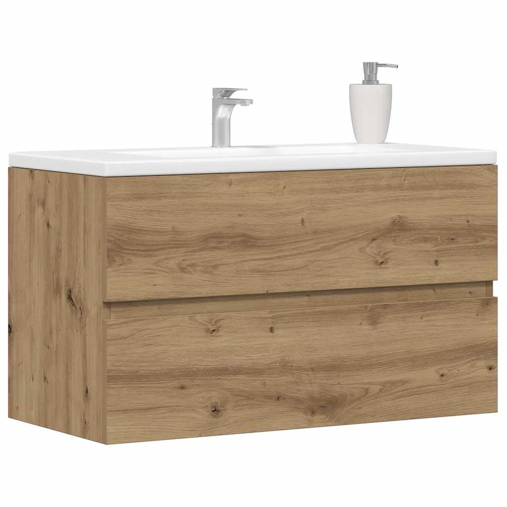 Waschbeckenunterschrank Artisan-Eiche 90x38,5x45 Holzwerkstoff