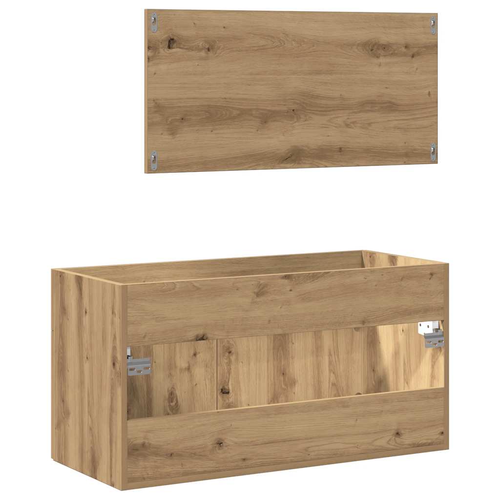 Badschrank mit Spiegel Artisan-Eiche Holzwerkstoff