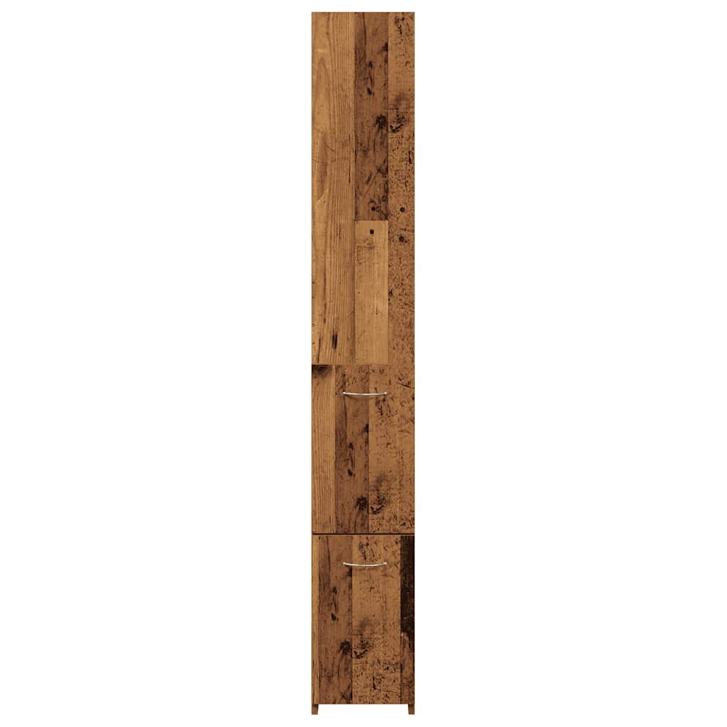 Badezimmerschrank Altholz-Optik 25x25x170 cm Holzwerkstoff