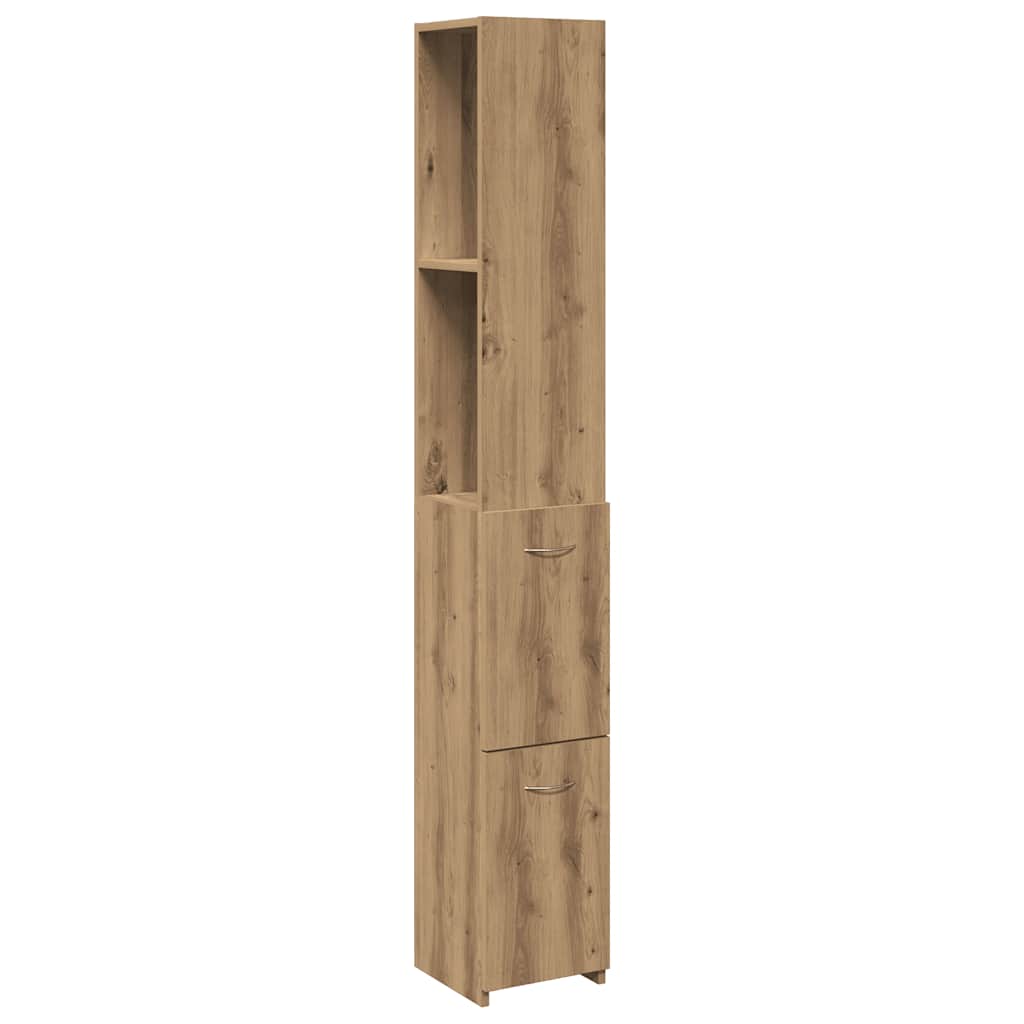 Badschrank Artisan-Eiche 25x25x170 cm Holzwerkstoff