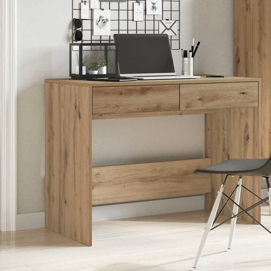 Bureau chêne artisan 101x50x76,5 cm panneaux de particules