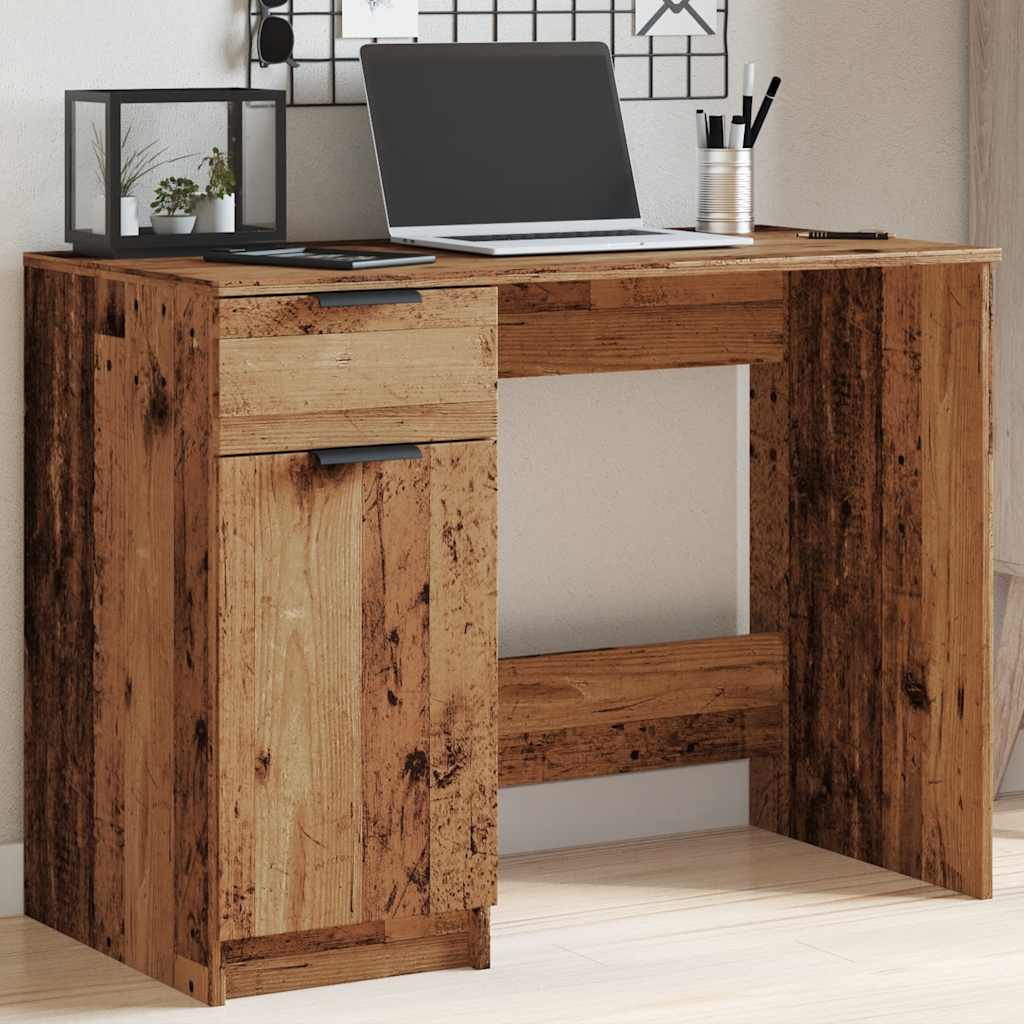 Desk antique-look 100x50x75 cm engineered wood