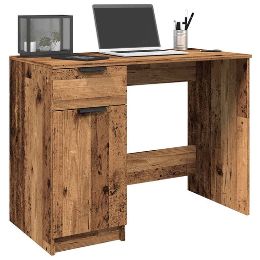 Bureau aspect vieux bois 100x50x75 cm Matériau à base de bois